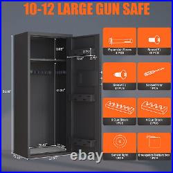 10-12 Biometric Gun Safe, Large Unassembled Fingerprint Gun Safes for Home Guns