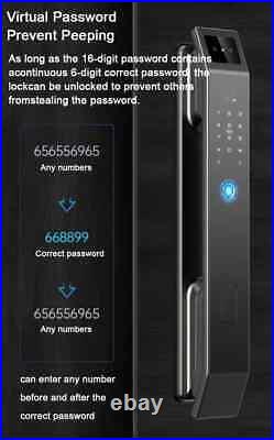 3D Face Recognition Unlock Digital Door Lock With Camera FIngerprint Password