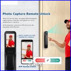 3D Face Tuya Smart Door Lock Biometric Fingerprint IC Card Unlock APP Camera2023