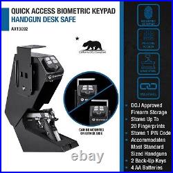 Barska Quick Access Biometric Keypad Handgun Desk Safe AX13092