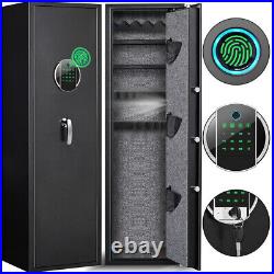 Biometric/Electronic 5 Gun Safe with Silent Mode, 3 Rifle Rack and 2 Shelves