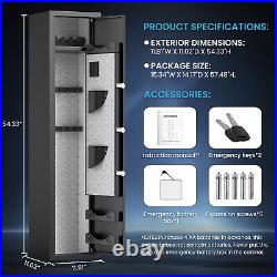 Biometric Fingerprint Gun Safe, 4-5 Gun Safes for Home Rifles and Pistols, black