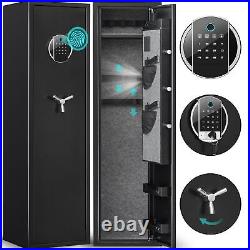 Biometric Fingerprint Rifle Gun Safe, Quick Access 3-5 Gun Cabinet Long Gun Safe