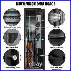 Biometric Fingerprint Rifle Gun Safe, Quick Access 3-5 Gun Cabinet Long Gun Safe