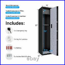 Biometric Fingerprint Rifle Safe Quick Access 5-Gun Cabinet with Lockbox