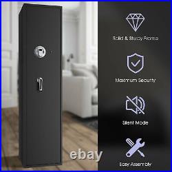 Biometric Fingerprint Rifle Safe Quick Access 5-Gun Cabinet with Lockbox