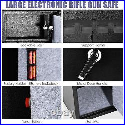 Biometric Fingerprint Rifle Safe Quick Access 5-Gun Cabinet with Lockbox