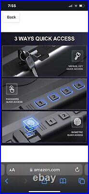 Biometric Gun Safe Pistol Handgun Lock Box Steel Metal Fingerprint Firearm Black