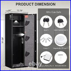 Biometric Large Rifle Gun Safe 3-5 Gun Cabinet Quick Access 3 Pistol
