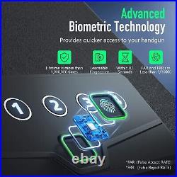 Biometric Pistol Safe Hand Gun Safe Fingerprint/ Digital Keypad Plug-in Powered