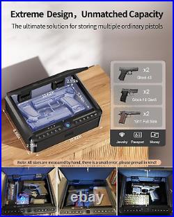 Biometric Pistol Safe Quick Access Gun Safe for Nightstand