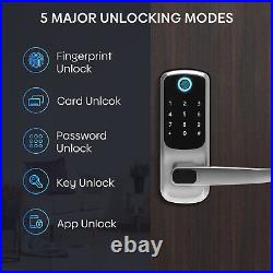 Biometric Smart Door Lock APP Fingerprint Card Password Key Home Security