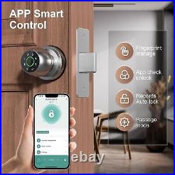 Biometric Smart Door Lock with Fingerprint & Keypad App Control Satin Nickel