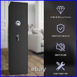 Costway Biometric Fingerprint Rifle Safe Quick Access 5-Gun Cabinet Box Black