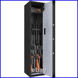 Costway Biometric Fingerprint Rifle Safe Quick Access 5-Gun Cabinet Box Black