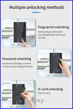 Digital Glass Door Lock Bluetooth Biometric Fingerprint Reversible Safety Tool