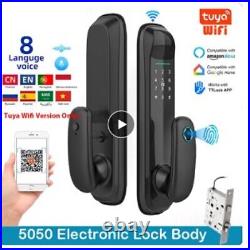 Digital Lock Fingerprint Password Aluminum Alloy TUYA WiFi Frosted Panel Door