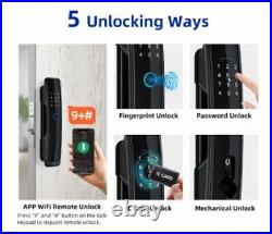 Digital Lock Fingerprint Password Durable Aluminum Alloy WiFi Electronic Door