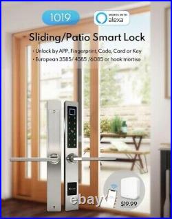 Electronic Door Lock Smart WiFi Waterproof Aluminum Glass Biometric Fingerprint