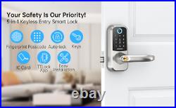Electronic Smart Door Lock Biometric Fingerprint Wifi Keyless Remote Unlocks