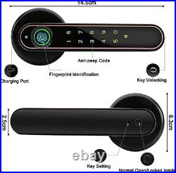 Fingerprint Door Lock, Biometric Door Knob, Keyless Entry Door Handle with Fi