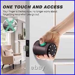 Fingerprint Door Lock, Smart Biometric Door Knob with Voice Function, Aluminum