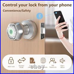 Fingerprint Door Lock- Smart Door knob, biometric Door Lock, with Satin Nickel