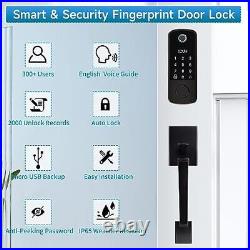 Fingerprint Door Lock with Handles, Keyless Entry Aged Bronze Square Handle