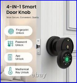 GHome Smart Fingerprint Door Lock With Keypad Door Knob, Biometric Door Smart