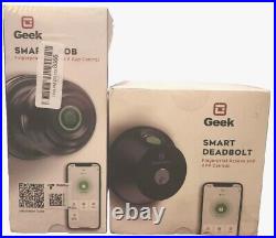 GeekTale Smart Door knob & Deadbolt combo Pack, Fingerprint Smart Lock Biometric