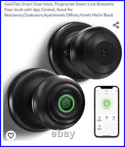 GeekTale Smart Door knob & Deadbolt combo Pack, Fingerprint Smart Lock Biometric