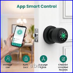 Ghome 4 in 1 Smart Fingerprint Door Knob with Keypad Door Lock, Biometric Smart