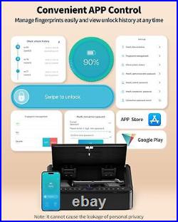 Gun Safe Biometric Fingerprint Full-digital Keypad Key APP Lock Bedside Home New