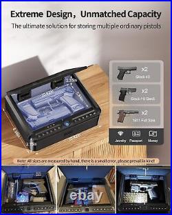 Gun Safe Biometric Fingerprint Full-digital Keypad Key APP Lock Bedside Home New