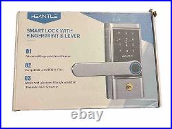 HEANTLE Fingerprint Front Door Lock Handle Set Keyless Entry Smart Deadbolt Lock