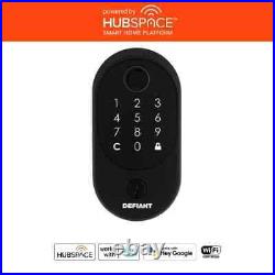 Hubspace Matte Black Biometric Fingerprint Touchpad Deadbolt