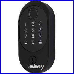 Hubspace Matte Black Biometric Fingerprint Touchpad Deadbolt