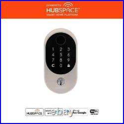 Hubspace Satin Nickel Biometric Fingerprint Touchpad Deadbolt