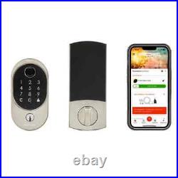 Hubspace Satin Nickel Biometric Fingerprint Touchpad Deadbolt