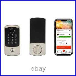 Hubspace Satin Nickel Biometric Fingerprint Touchpad Deadbolt