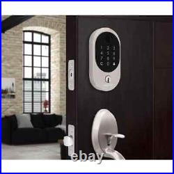 Hubspace Satin Nickel Biometric Fingerprint Touchpad Deadbolt