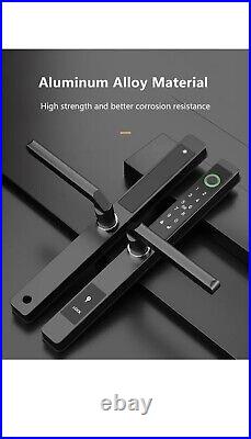 Jacchozhi Slim Smart Lock for Sliding Glass Door, Fingerprint Lock Black-Lo-1/8