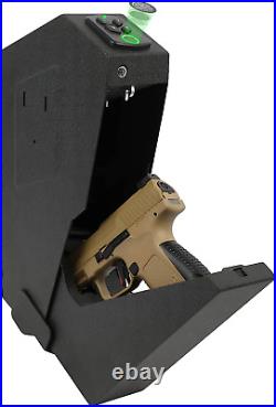 Mounted Gun Safe Biometric Quick Access Handgun Safe & Fingerprint Keypad Lock