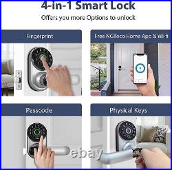 NGTeco Smart Door Lock Biometric Fingerprint Door Lock with Bluetooth WiFi &
