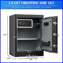 RPNB Deluxe Home Safe, 2.8 Cubic Feet Smart Touch Screen Biometric Fingerprint