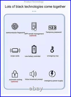 Smart Deadbolt Indoor Locks Bluetooth App Biometric Fingerprint Password Keyless