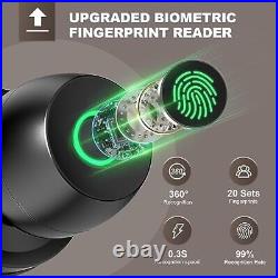 Smart Door Knob, Fingerprint Door Lock Smart Lock Biometric Black&Fingerprint
