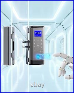 Smart Glass Door Locks, Biometric Fingerprint 5in1 Glass Gate Locks LG2215, No