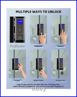 Smart Glass Door Locks, Perfiware Biometric Fingerprint 5in1 Glass Gate Locks