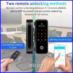 Smart Lock Fingerprint Bluetooth No-Wiring Frameless Glass Sliding Door Sensor
